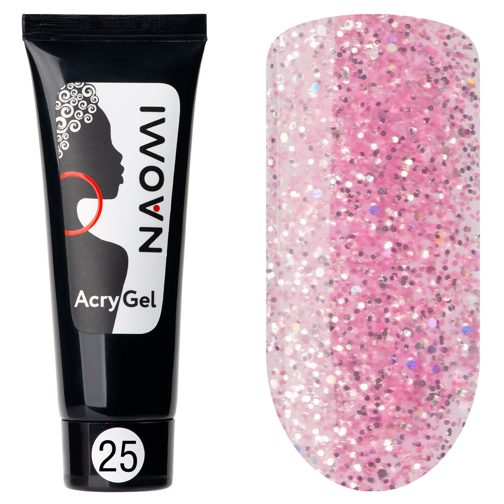 Naomi AcryGel, 15гр (в тубе) 25 Розовый (блеск)