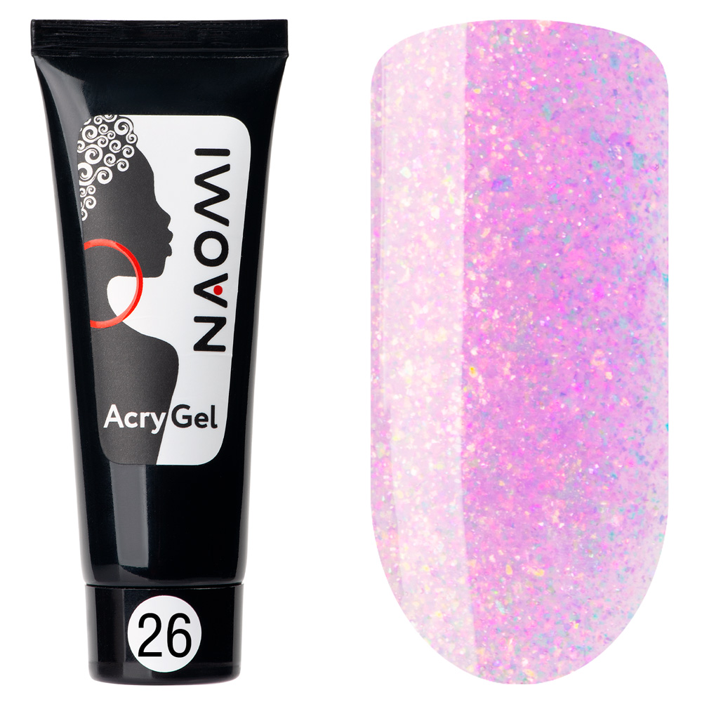 Naomi AcryGel, 15гр (в тубе) 26 Нежная фуксия (блеск)